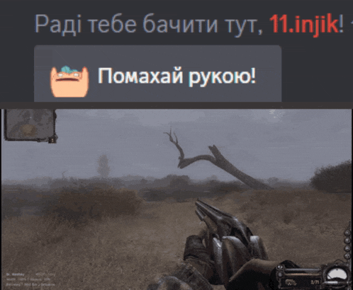 a screenshot of a video game with a message that says " pomaxay rukou "