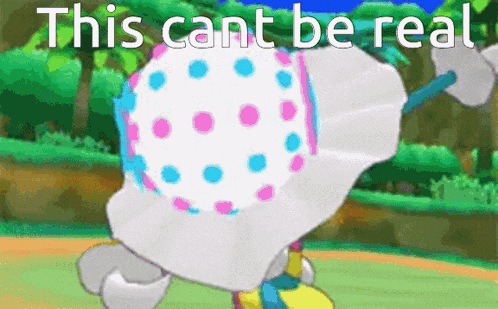 a picture of a cartoon character with the words this cant be real