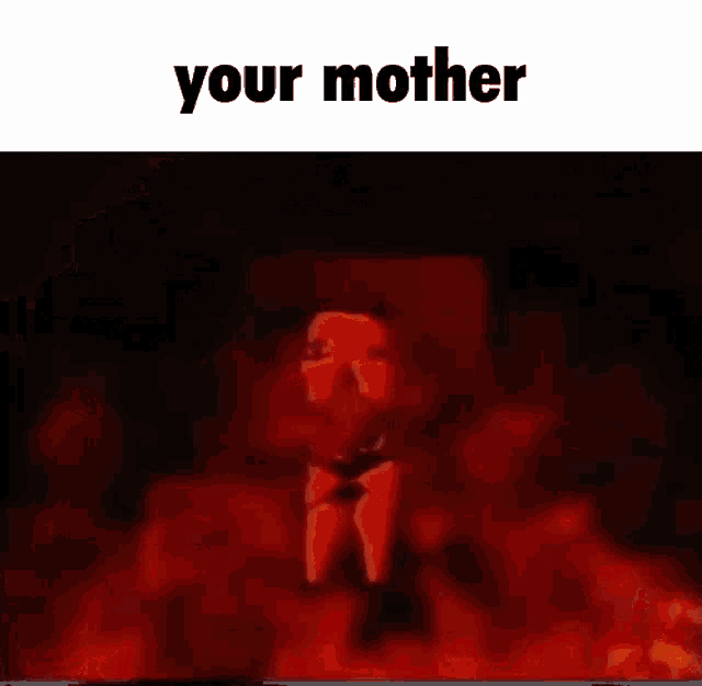 a painting of a man in a suit and tie with the words your mother above him