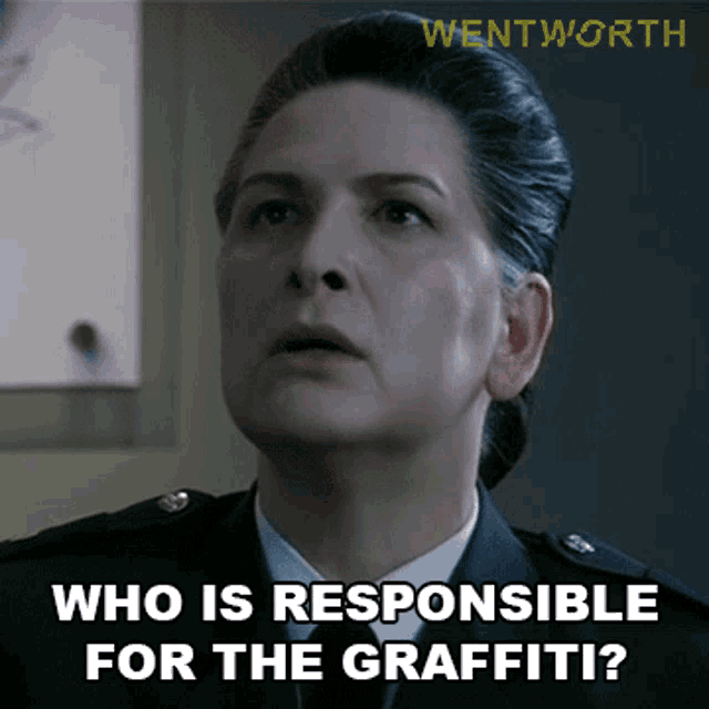 Who Is Responsible For The Graffiti Governor Joan Ferguson GIF - Who Is Responsible For The Graffiti Governor Joan Ferguson S2e3 GIFs