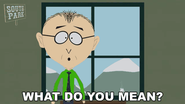 a cartoon character with glasses and a sign that says south park on it