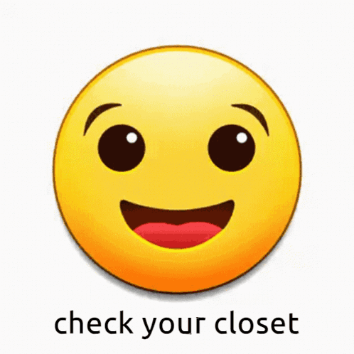 Check Your Closet Winking Emoji GIF - Check Your Closet Winking Emoji Closet GIFs
