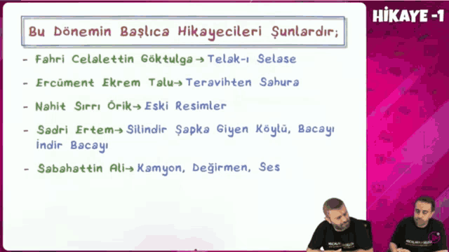 a computer screen shows a picture of a man and says hikaye-1 at the top