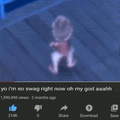 a screenshot of a video that says yo i 'm so swag right now oh my god aaahh
