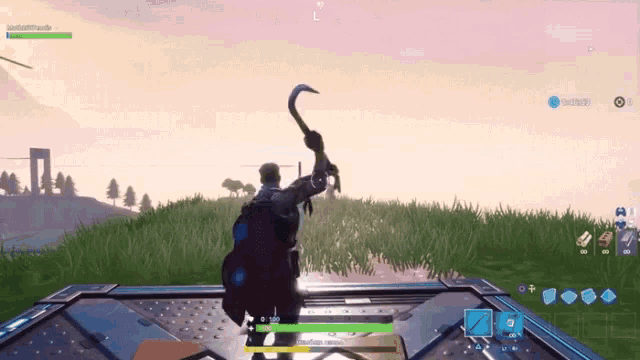 a man holding a hook in a video game with a score of 0