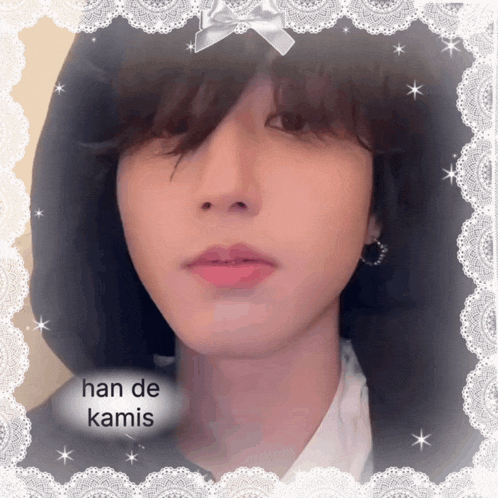 a picture of a person with the words han de kamis written on it