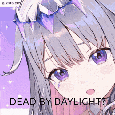 a picture of a girl with a crown on her head and the words dead by daylight below her