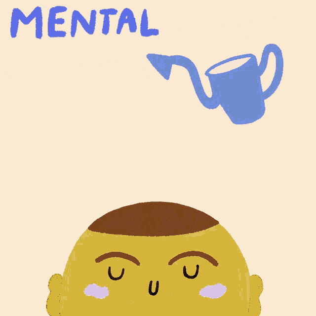 a poster that says mental health is health with flowers coming out of a pot