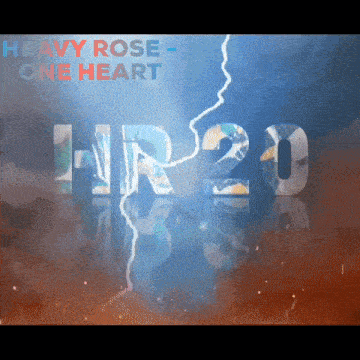 a heavy rose one heart poster with a lightning strike
