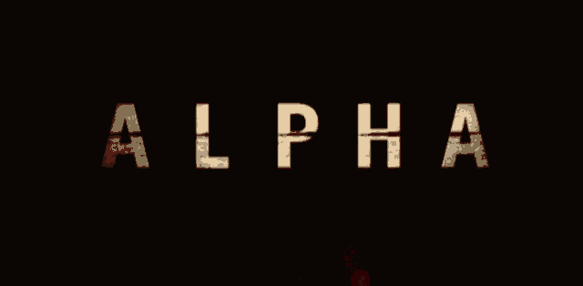 a black background with the word alpha in white letters