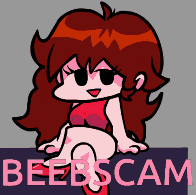 a picture of a cartoon girl with the words beebscam below her