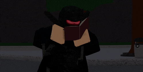 a cartoon character is reading a book with a stop recording notification above him