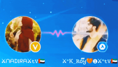 a blue background with xnadiraxtv and x k_roy written on it