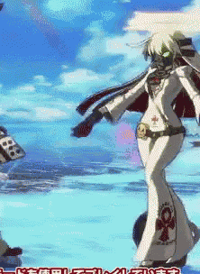 a girl in a white dress is holding a gun in her hand