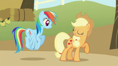 Applejack Rainbow Dash GIF - Applejack Rainbow Dash My Little Pony GIFs