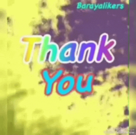 a colorful thank you greeting card with a yellow background