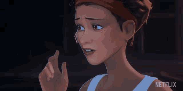 a cartoon woman says " oh no " in a netflix ad