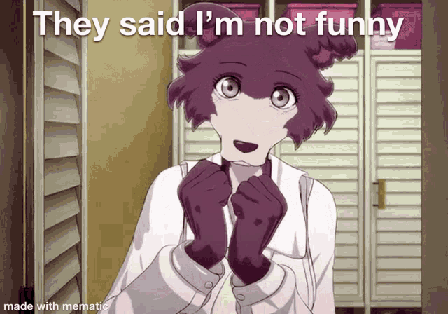 they said i 'm not funny is written on a picture of a girl