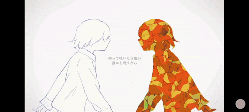 a cartoon of a boy and a girl hugging