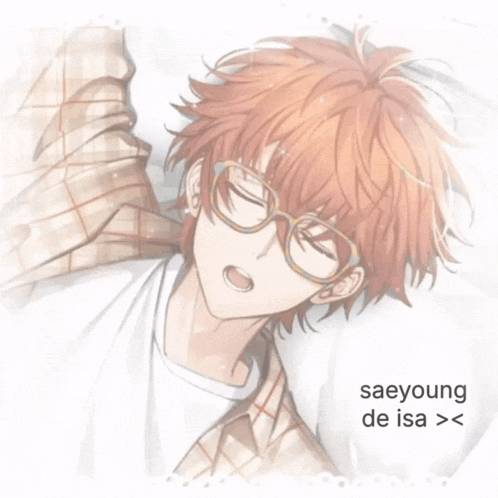 a drawing of a man with glasses and the name saeyoung de isa