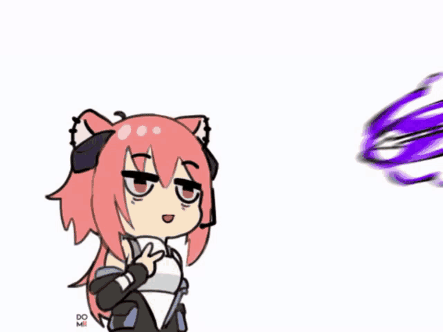 a cartoon drawing of a girl with a cat ear and the word do on the bottom right