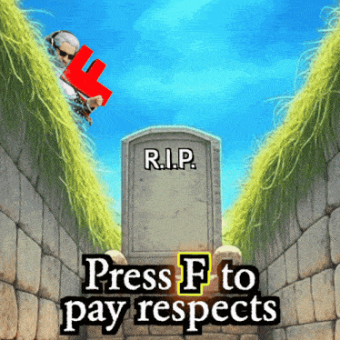 a gravestone with r.i.p. on it