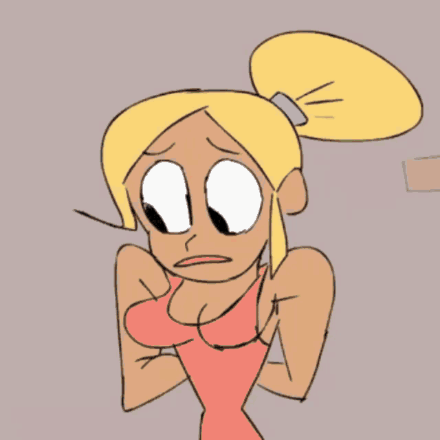 a cartoon drawing of a woman with a ponytail