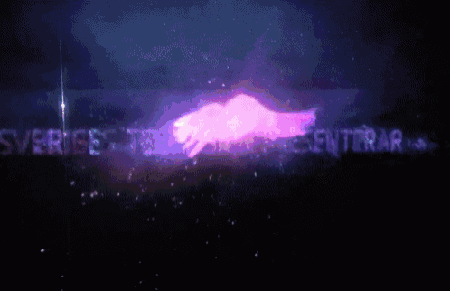 a purple and blue background with a white circle in the center