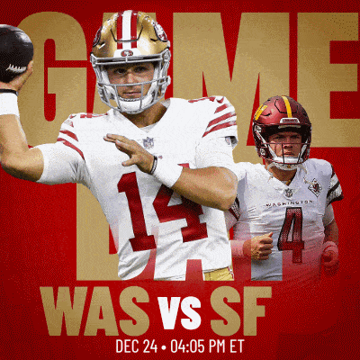 a poster for a football game between washington and san francisco