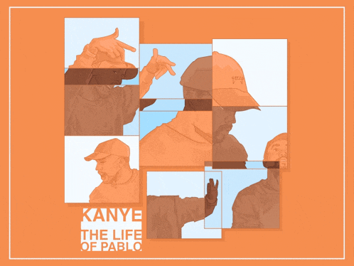 a collage of images of a man wearing a hat that says yeezy