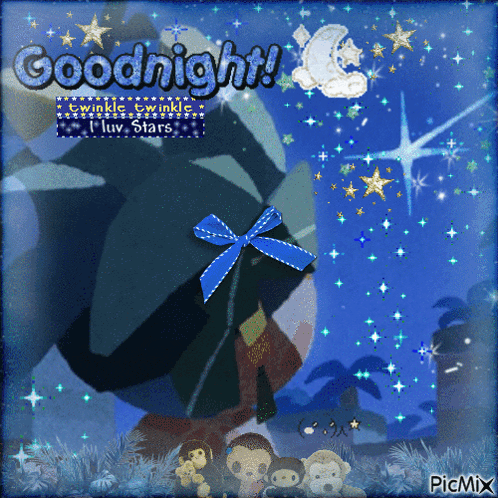 a picture with monkeys and the words goodnight written on it
