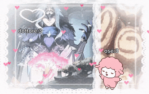 a picture of a sheep with the words dottore 3 and ose 3 written on it