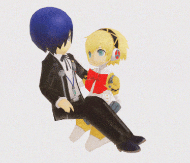 a man in a suit is carrying a girl in a yellow outfit