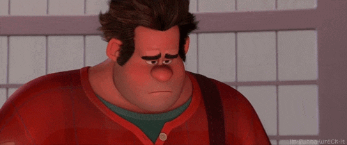 a cartoon character with a sad look on his face and the words i 'm going to wreck it below him