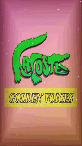 a poster for lacoste golden voices with a crocodile on it