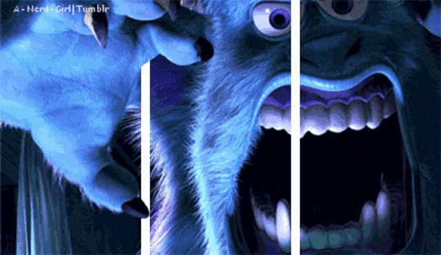 a picture of a monster from the movie monsters inc is displayed