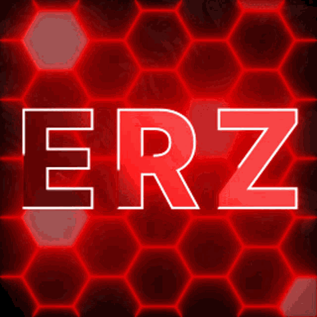 a red background with the word erz written in white