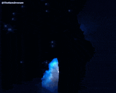 a silhouette of a person in a dark room with the name thekamdreesen at the top