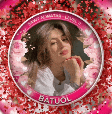a picture of a woman in a circle with the name batuol on it