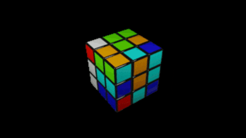 a colorful rubik 's cube with a black background