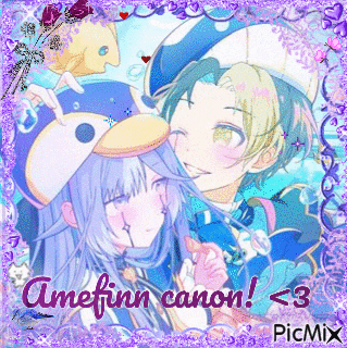 a picture of a boy and a girl that says amefinn canon