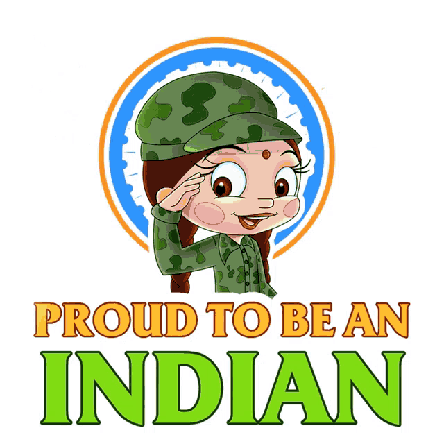 a poster that says proud to be an indian with a soldier saluting