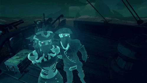 a couple of ghosts standing next to each other in a video game