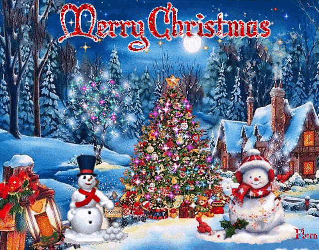 Merry Christmas Christmas Tree GIF - Merry Christmas Christmas Tree Snowman GIFs