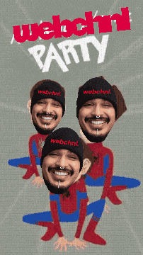 a cartoon of a man wearing a beanie that says webchnl