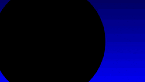 a blue background with a yellow object and two red balls that say on