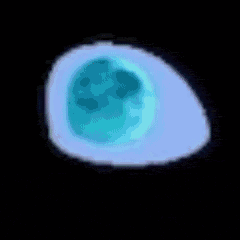a pixel art drawing of a green glowing object on a black background