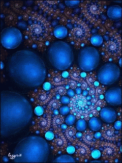 a computer generated image of blue spheres and a swirl with the letters leggi.it on the bottom right