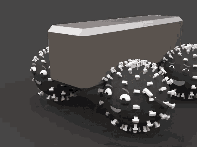 a 3d model of a cartoon character with a face on it