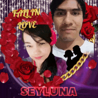 a picture of a man and woman with the name seyluna